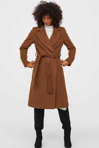Mantel mit Bindegürtel | H&M (DE, AT, CH, NL, FI)