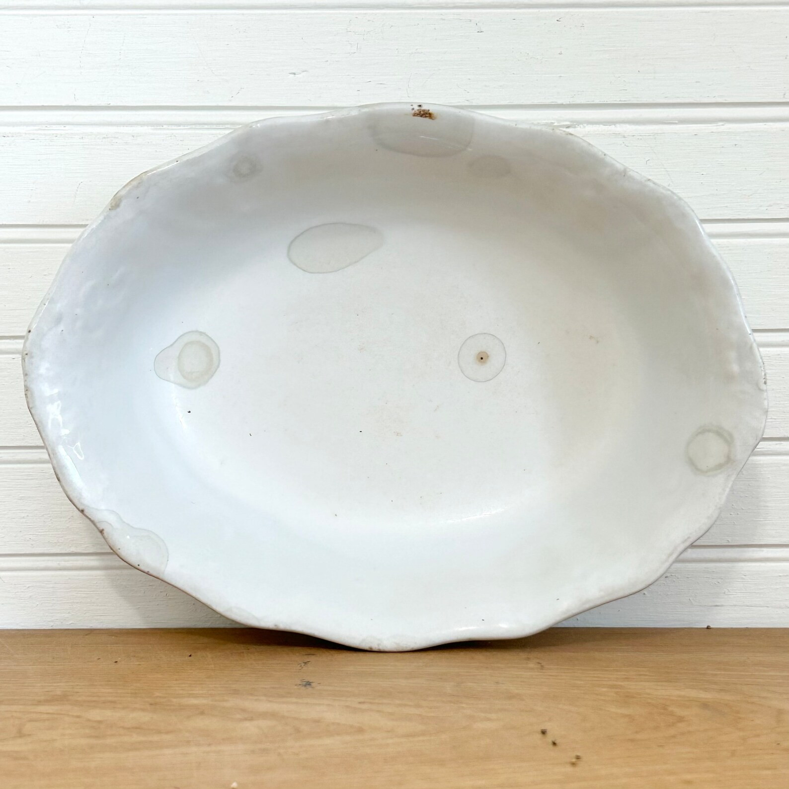 Vintage Johnson Brithers White Ironstone Timeworn Oval Bowl - Etsy | Etsy (US)
