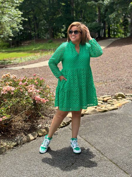 A fun eyelet popover dress for the win!  This dress is older from J.Crew; however, there are several equally adorable eyelet dresses and I’ve linked to them!!! 💚💚💚

#LTKstyletip