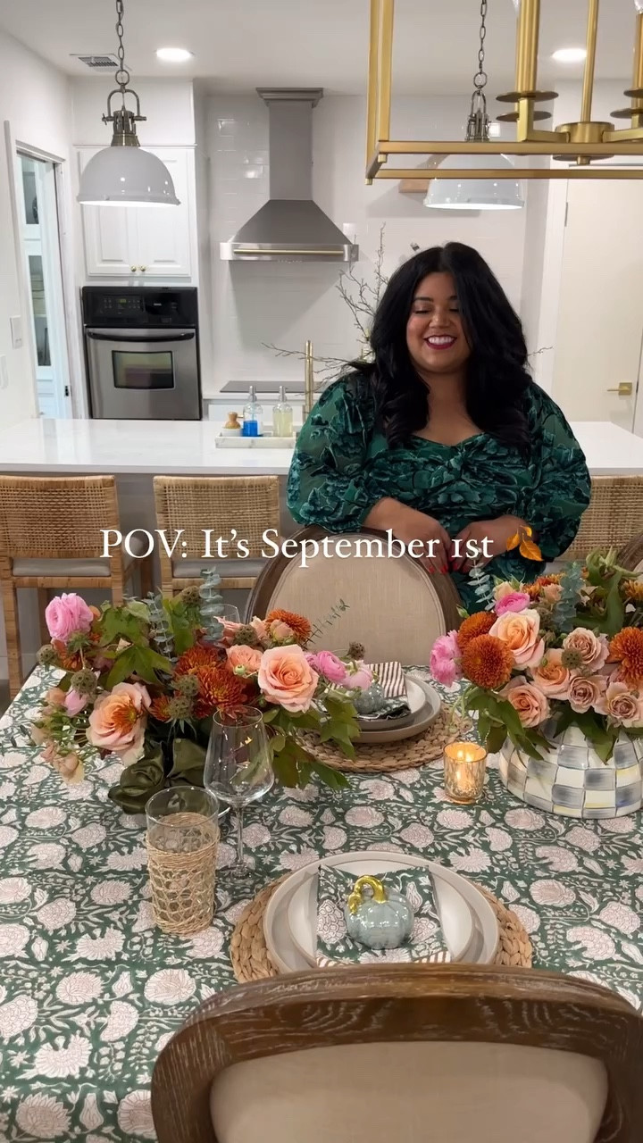 HAPPY FALL Y’ALL! 🍂Anyone else use their @mackenziechilds teapot as a flower vase? I love the sterling check against all the fall tones! Which Mackenzie Childs collection is your favorite? For me, it’s a tie between royal and sterling check! 

Comment “SHOP”to receive a DM to shop! #falldecor #falltablescape #falltabledecor #fallvibes #fallhomedecor #fallseason #fallhomedecor #fallhome #falldecorations #mackenziechilds #sterlingcheck #fallhomedecor🍁