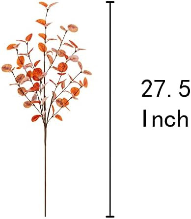 VGIA 6 Pcs Fall Eucalyptus Leaves Artificial Fall Eucalyptus Stems Golden Fall Leaves Spray Fall ... | Amazon (US)