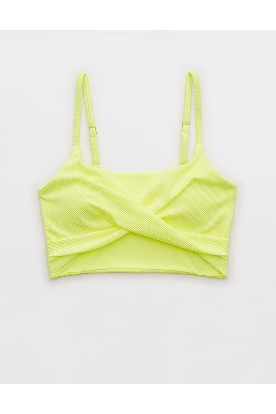 Aerie Shine Pique Scoop Twist Longline Bikini Top | Aerie