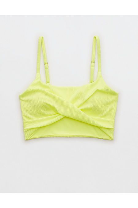 Aerie Shine Pique Scoop Twist Longline Bikini Top | Aerie