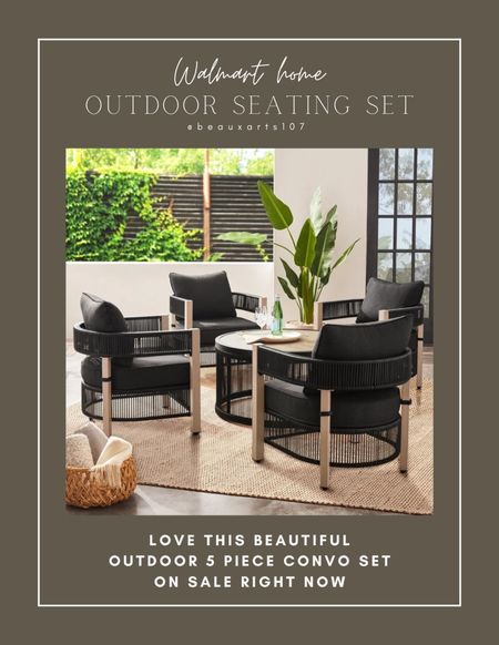 Shop this beautiful 5 piece outdoor conversation chair set on sale right now! 

#LTKsalealert #LTKstyletip #LTKhome