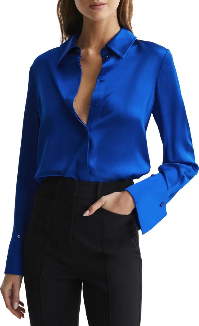 Reiss Haley Silk Button-Up Shirt | Nordstrom | Nordstrom