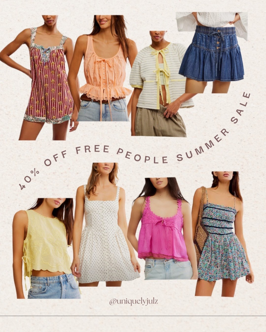 40% off free people sale at Macy’s!!!!

Summer outfits 

#LTKFindsUnder50 #LTKSeasonal #LTKSaleAlert