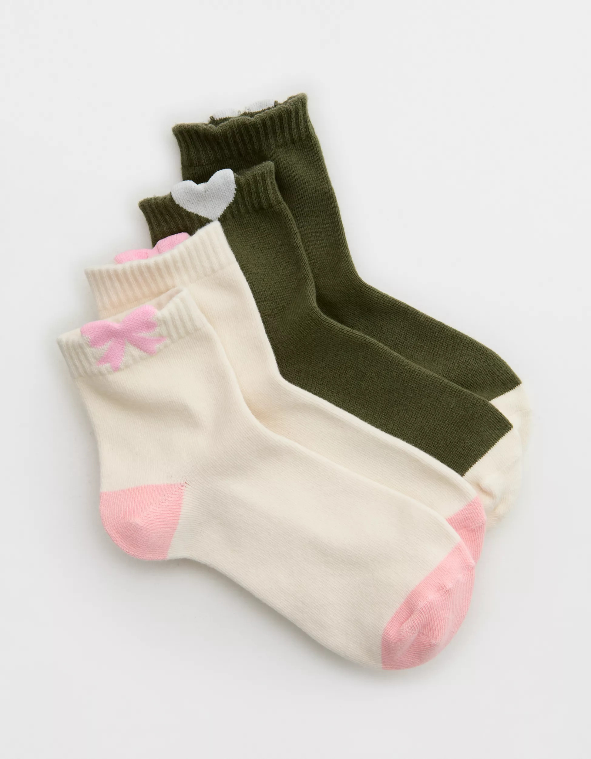 Aerie Peaking Icon Quarter Socks 2-Pack | Aerie