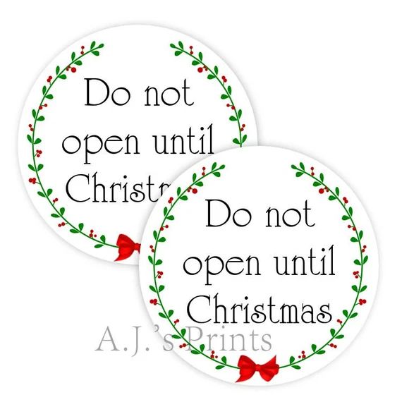 Do Not Open Until Christmas Stickers, Christmas Gift Labels, Glossy Stickers | Etsy (US)