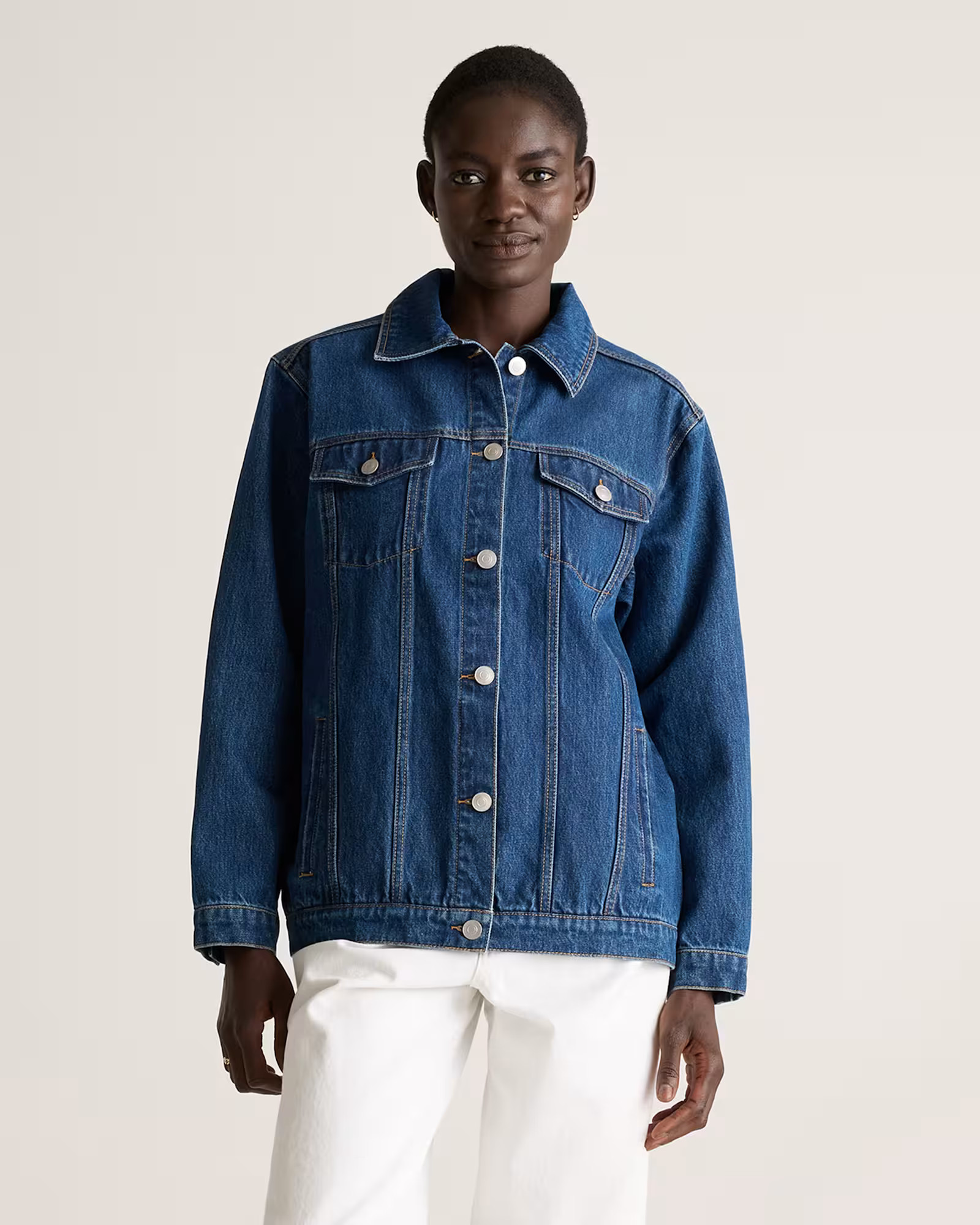 100% Organic Cotton Oversized Denim Jacket | Quince