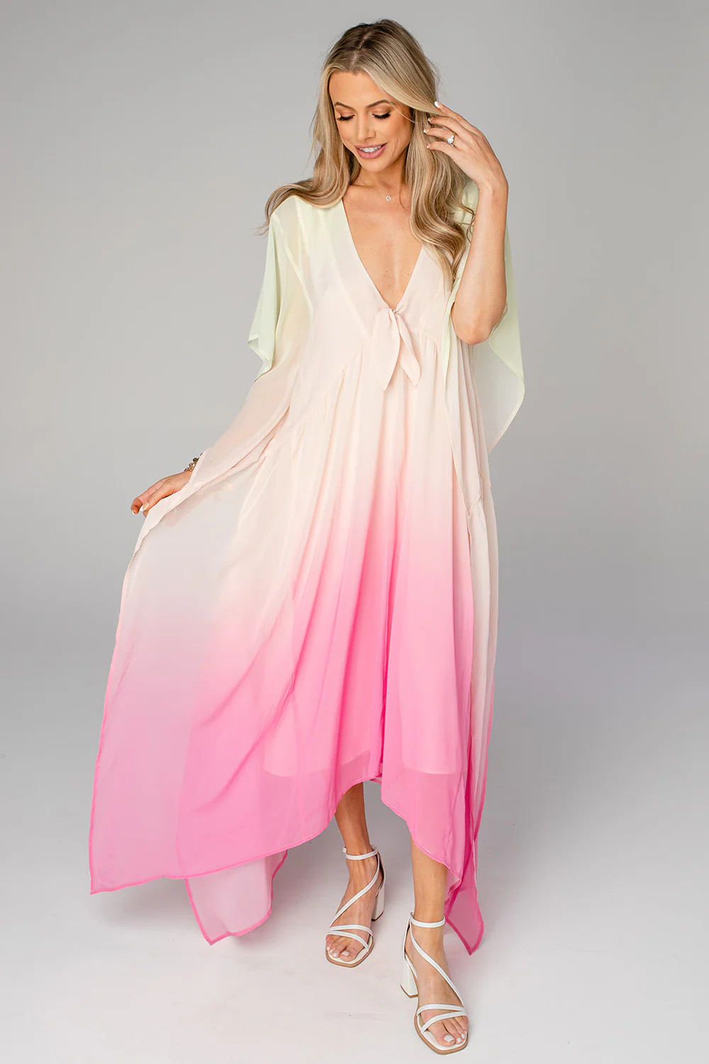 Mamie Caftan Maxi Dress - Papaya | BuddyLove