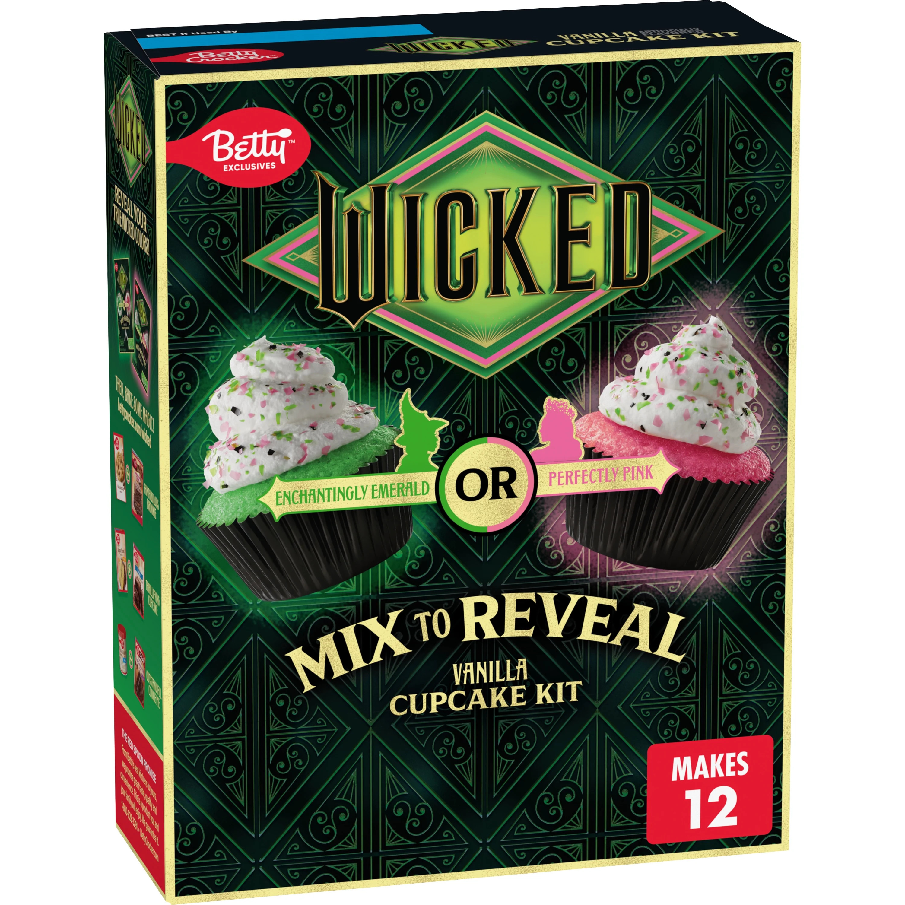 Betty Crocker Wicked Cupcake Kit, Color Changing Baking Kit, Makes 12 Cupcakes, 11.4 oz | Walmart (US)
