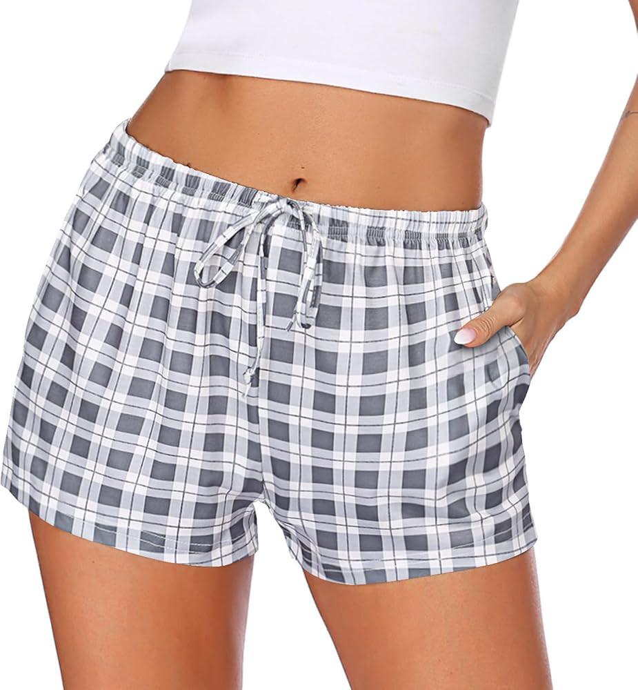 Ekouaer Women Pajama Shorts Comfy Lounge Bottom with Pockets Stretch Strip Sleepwear Drawstring P... | Amazon (US)