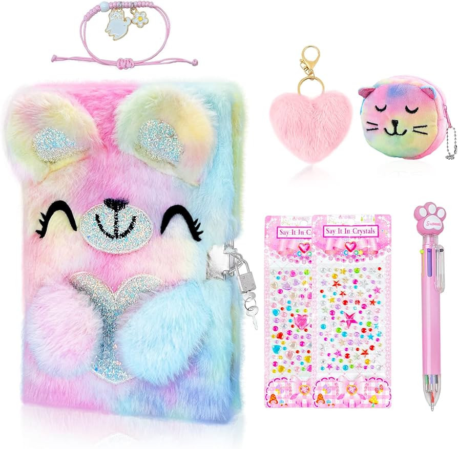 Bear Diary for Girls with lock and keys, Kids Journal School Travel Notebook Gift Set for Writing... | Amazon (US)