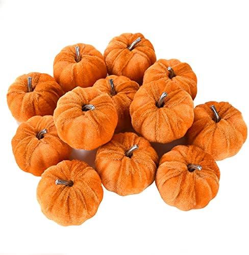 Phedrew 12Pcs Artificial Pumpkins 3.15 Inches, Lifelike Home Decoration Pumpkins Set for Fall Har... | Amazon (US)