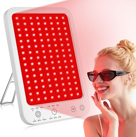 Red Light Therapy for Face Body, Red Light Panel with Adjustable Stand, 660nm and 850nm Near Infr... | Amazon (US)
