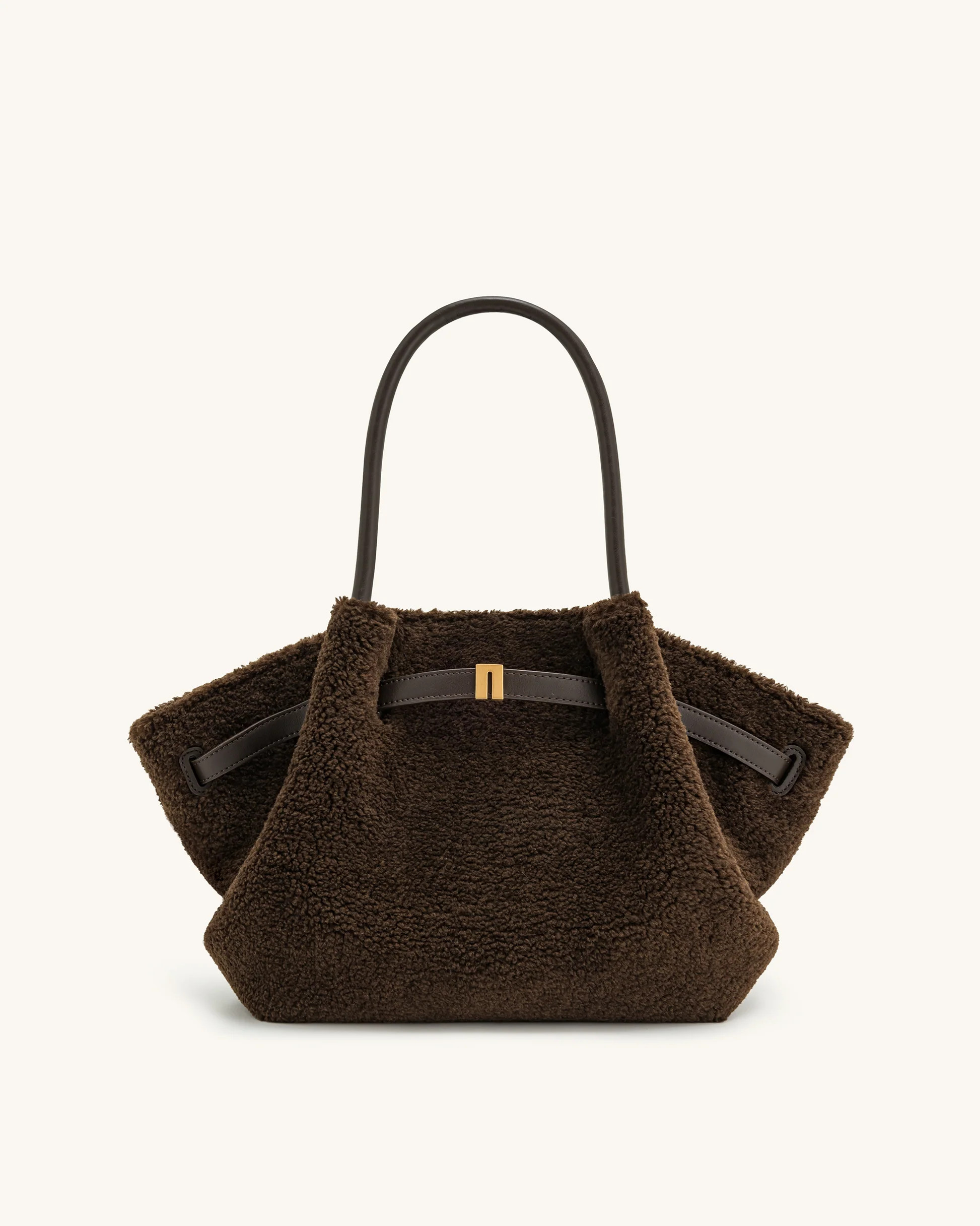 Hana Medium Faux Fur Tote Bag - Mocha Brown | JW PEI US