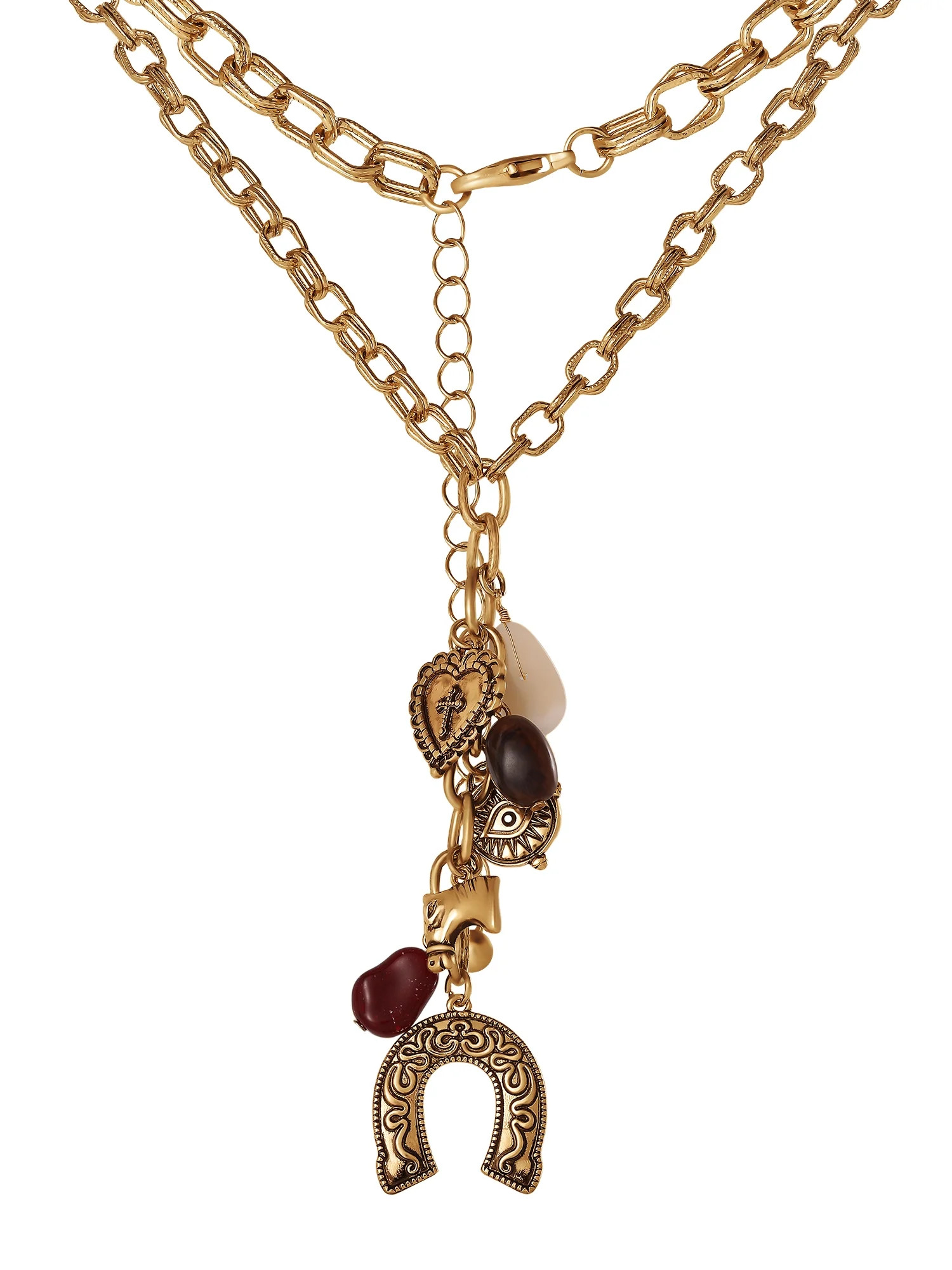 Jessica Simpson Women's Horseshoe Western Charm Necklace, 18" + 3" Extender | Walmart (US)