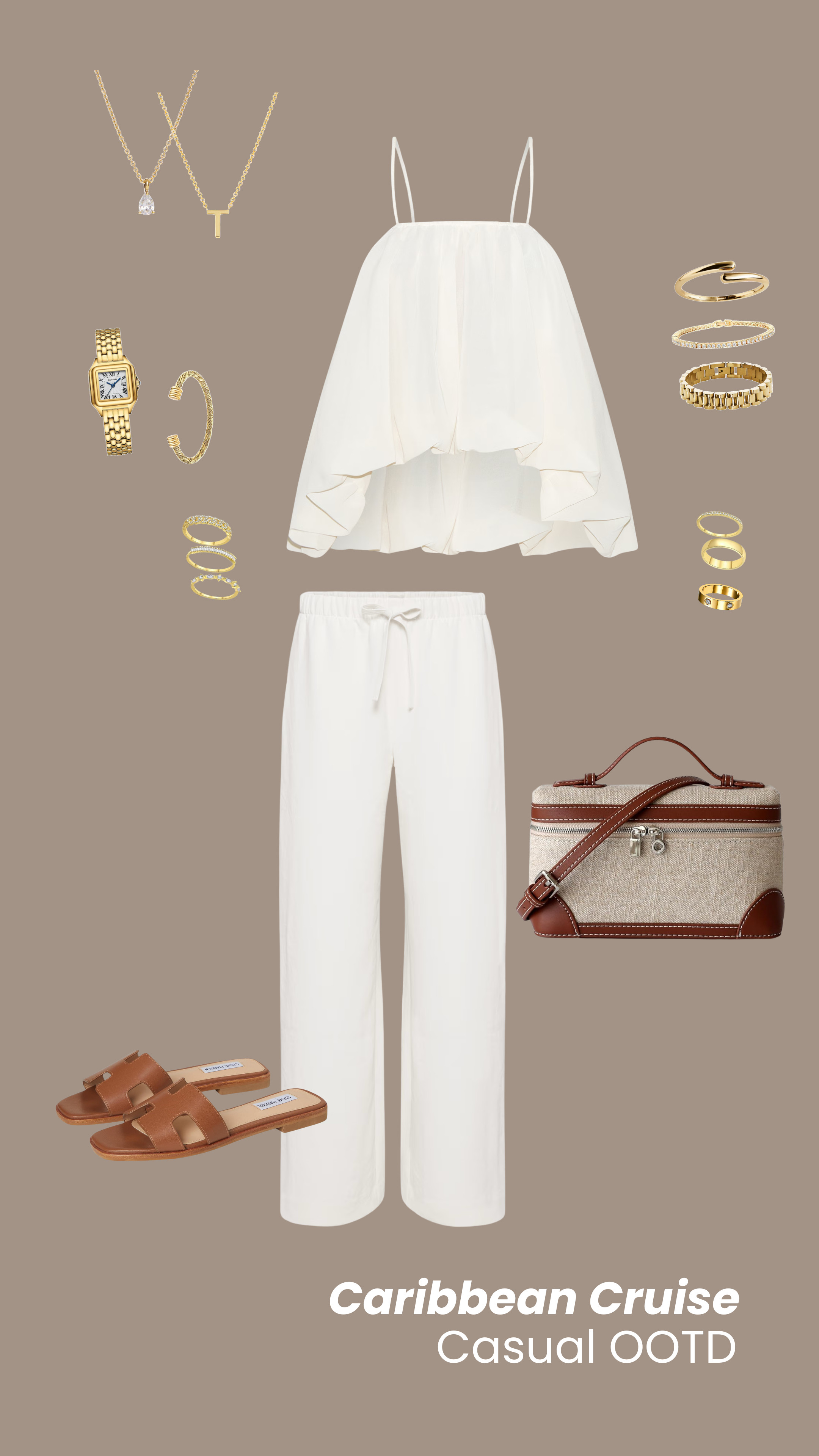 Caribbean Cruise – Casual OOTD
Top: Pretty Little Thing
Pants: Aritzia Wilfred
Sandals: Steve Madden
Jewelry: Staple Pieces (Amazon, Ana Luisa, Baublebar)
Crossbody Purse: Amazon


#resortstyle #cruiseoutfit #neutralstyle #vacayfashion #easychic 

 

#LTKSeasonal #LTKFindsUnder100 #LTKTravel