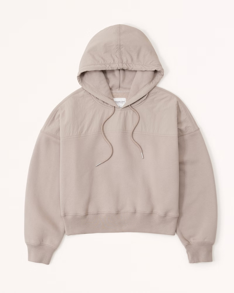 Women's Nylon Mix Sunday Hoodie | Women's Tops | Abercrombie.com | Abercrombie & Fitch (US)