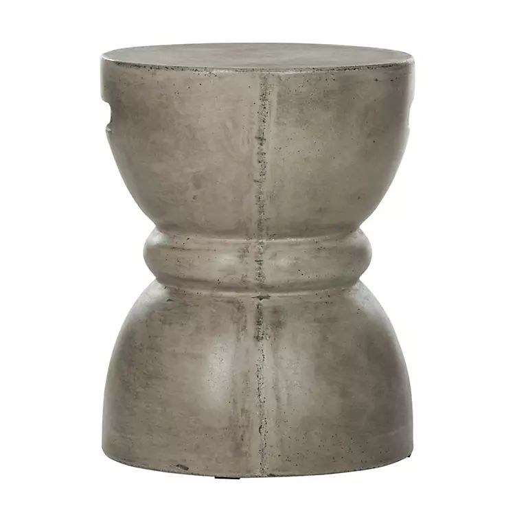 Dark Gray Drum Accent Table with Handles | Kirkland's Home