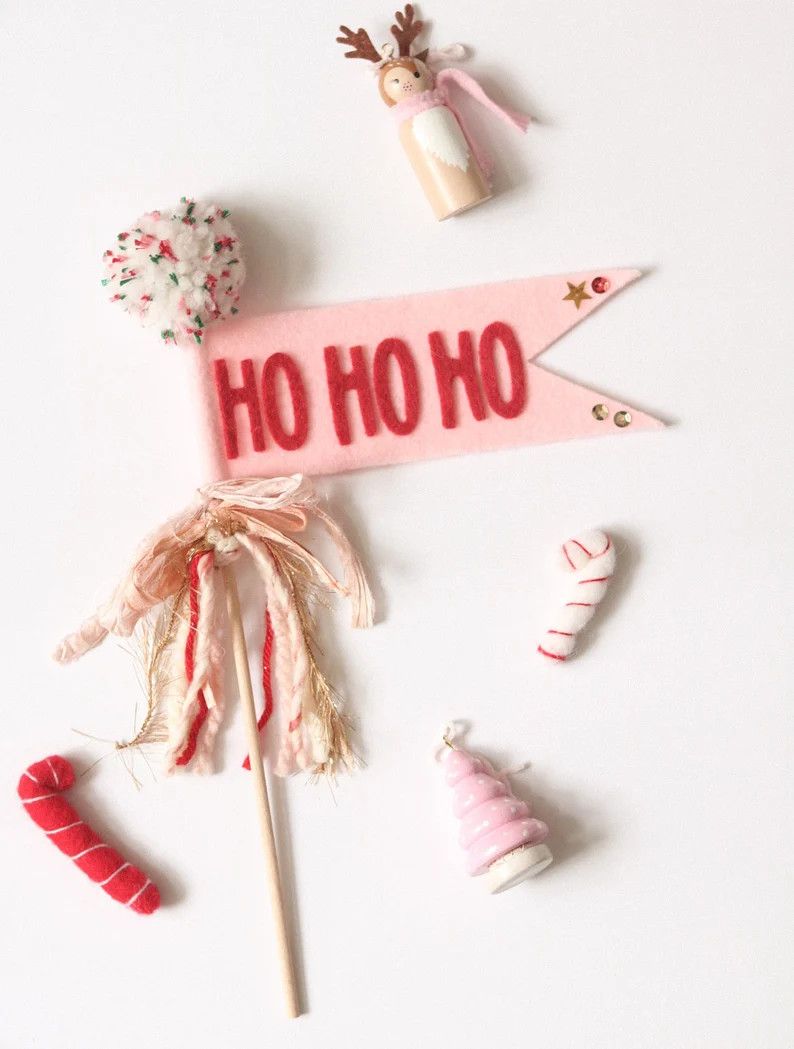 Felt Christmas Pennant Wand Holiday Pennant Wand Christmas - Etsy | Etsy (US)