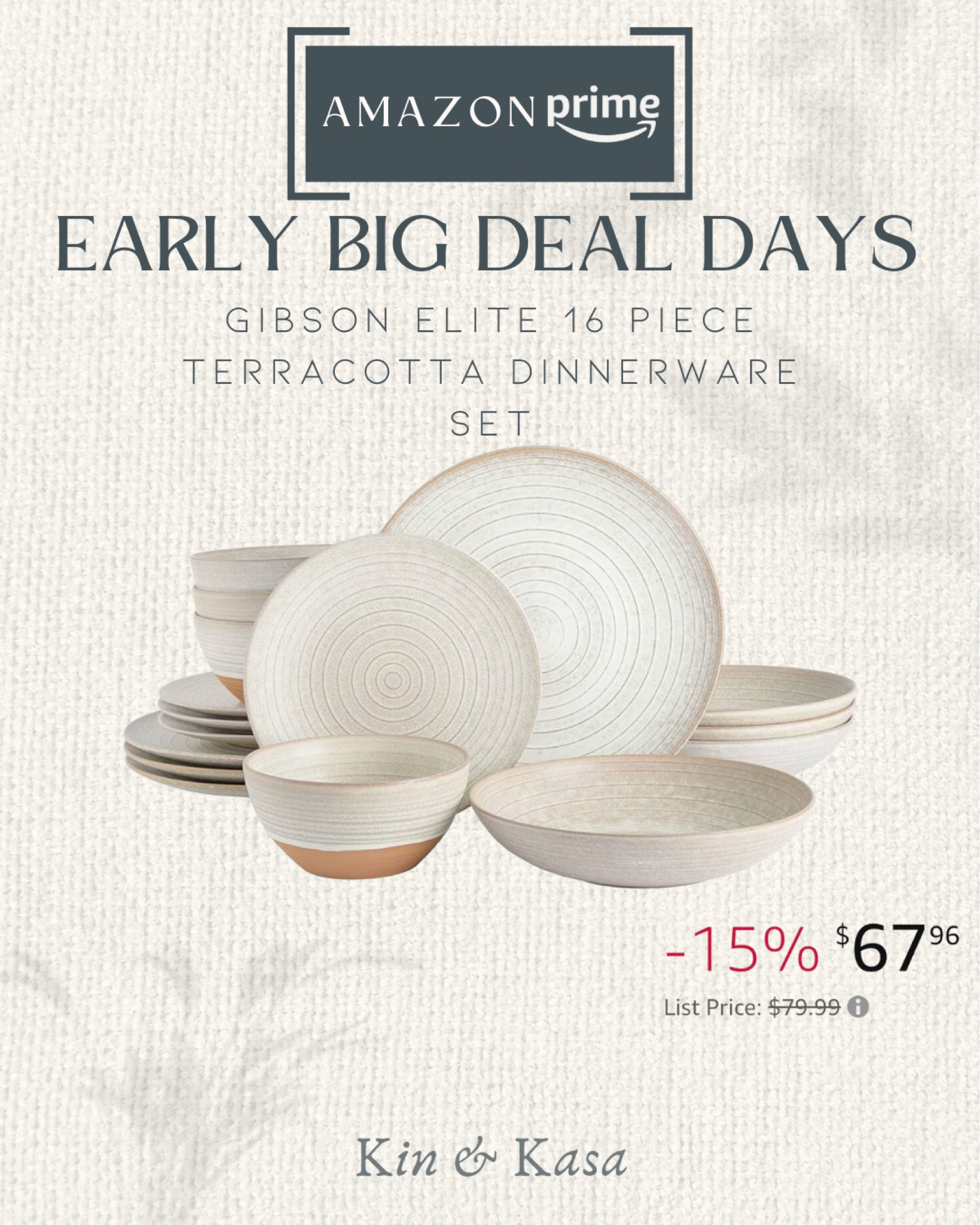 It’s almost timeee Amazon Prime Big Deal Days starting tomorrow October 10th-11th, GIBSON ELITE 16 PIECE
TERRACOTTA DINNERWARE SET
 
Click down below to shop Early Prime Day Deals 🤞🏾🤎
#primeday #amazonfinds #homefinds #bigdealdays #dinning

#LTKsalealert #LTKfindsunder100 #LTKxPrime