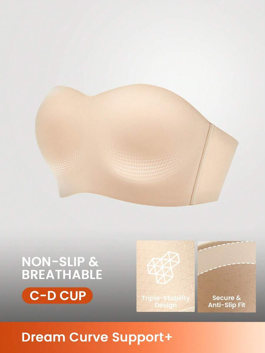 LUVLETTE Woman Lingerie Nude Strapless Push-Up Underwire T-Shirt Bra Tops Corset Half Bra | SHEIN