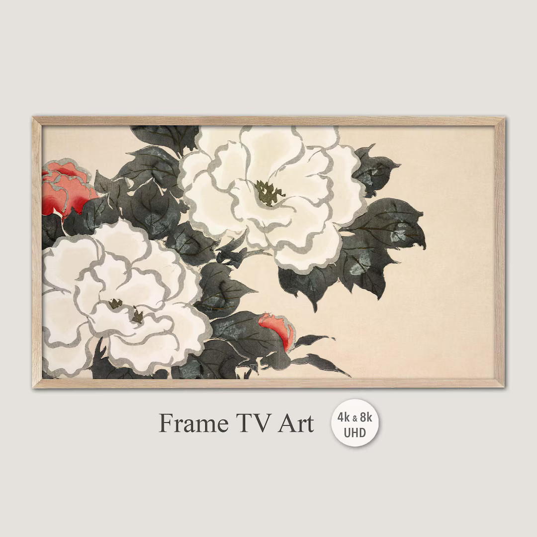 Samsung Frame TV Art, 4k & 8k UHD-2 Digital Wall Art, Kamisaka Sekka Flowers, Instant Download - ... | Etsy (US)