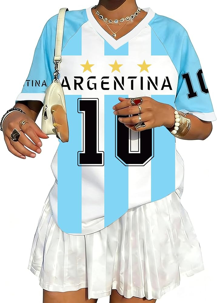 Soccer Cup 2026 Shirt Women Oversized Mexico Jersey Argentina Brazil Shirts USA Football Shirts M... | Amazon (US)