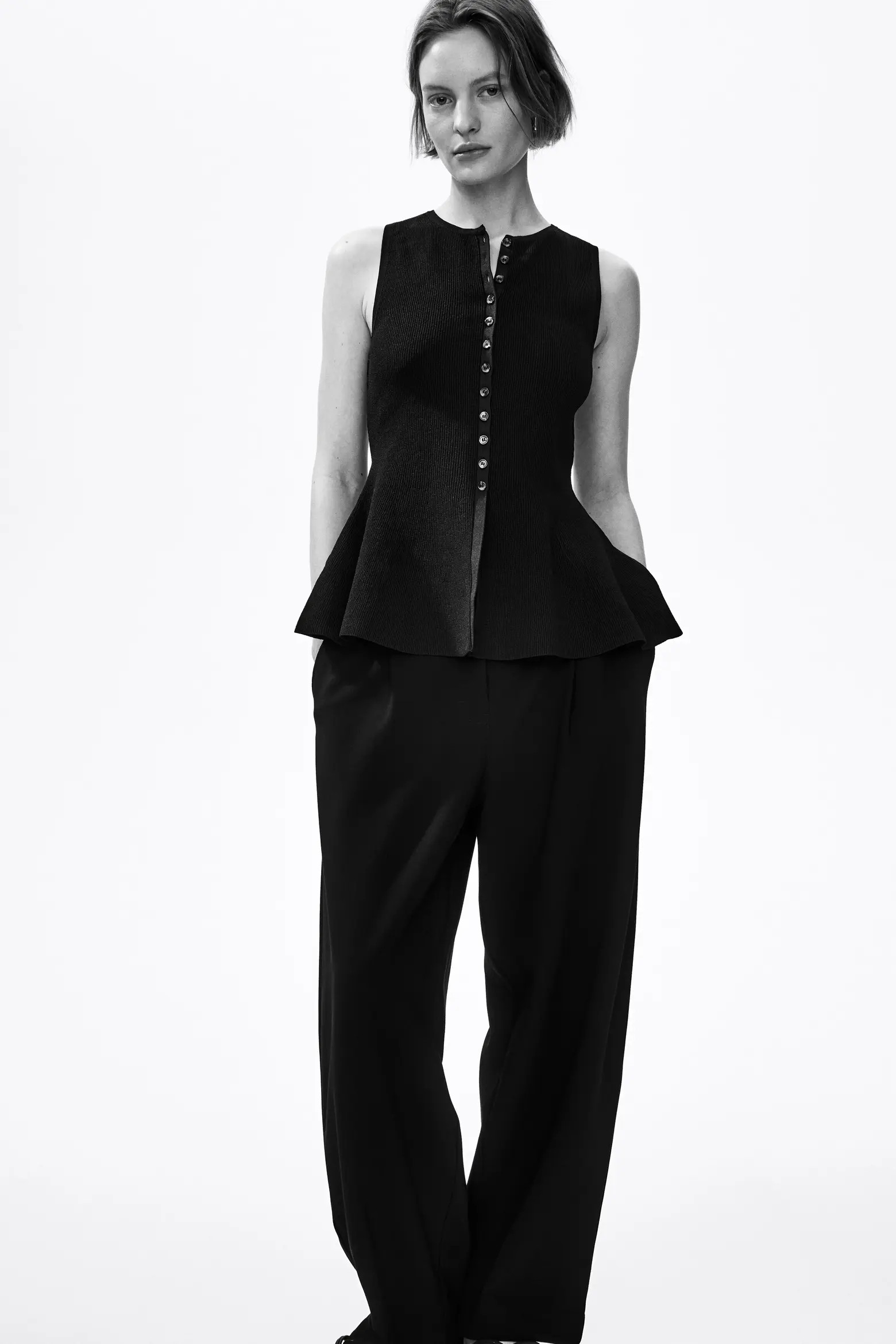 Rib-knit Peplum Waistcoat (Women) | Nordstrom | Nordstrom