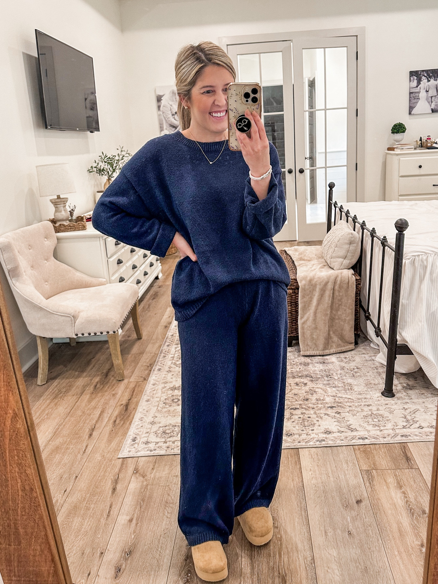Amazon matching lounge set 
Wearing a medium but could size down to a small 
Clogs- run tts

Postpartum outfit/ matching set/ loungewear

#LTKStyleTip #LTKBump #LTKFindsUnder50