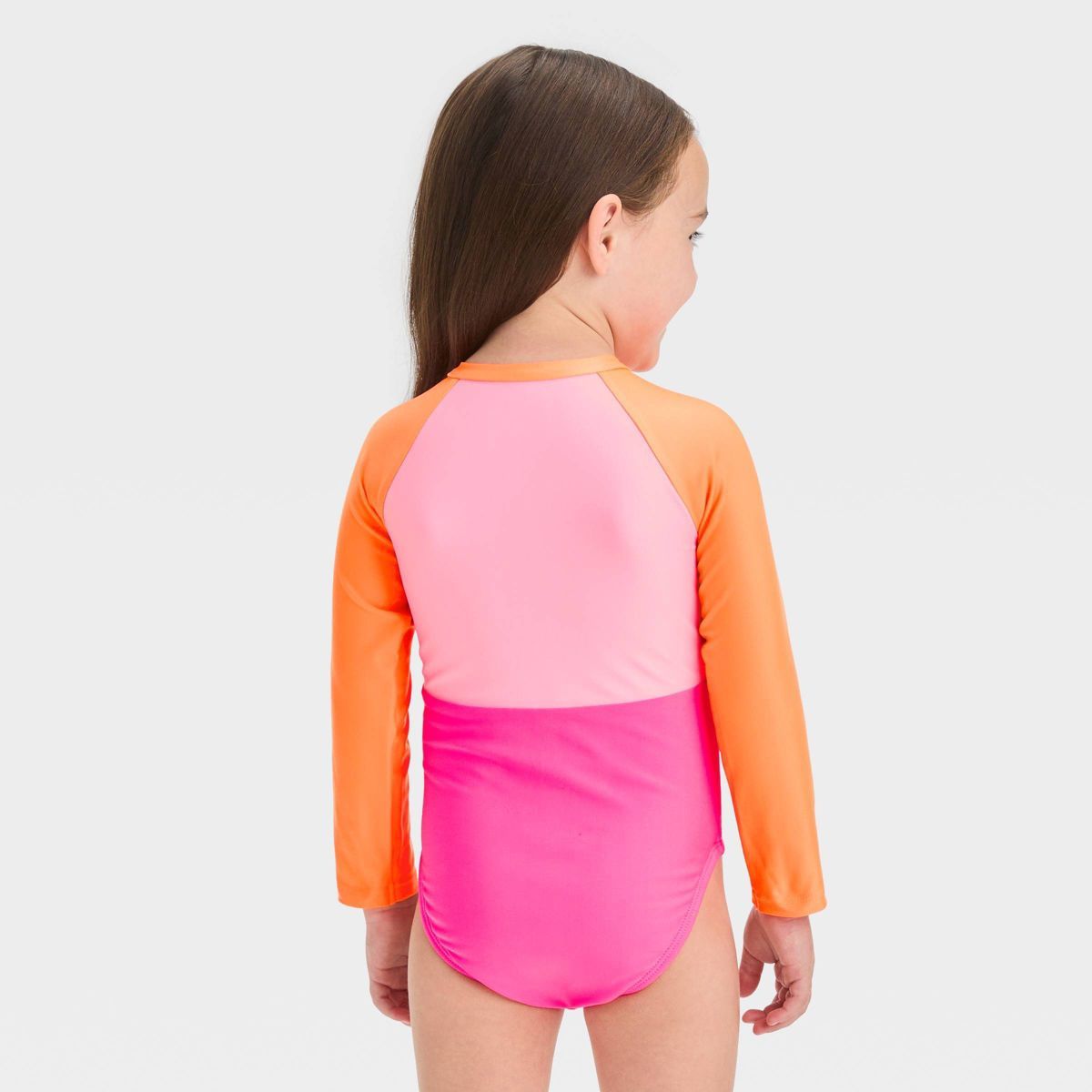 Toddler Girls' Long Sleeve Colorblock Rashguard One Piece Swimsuit - Cat & Jack™ | Target