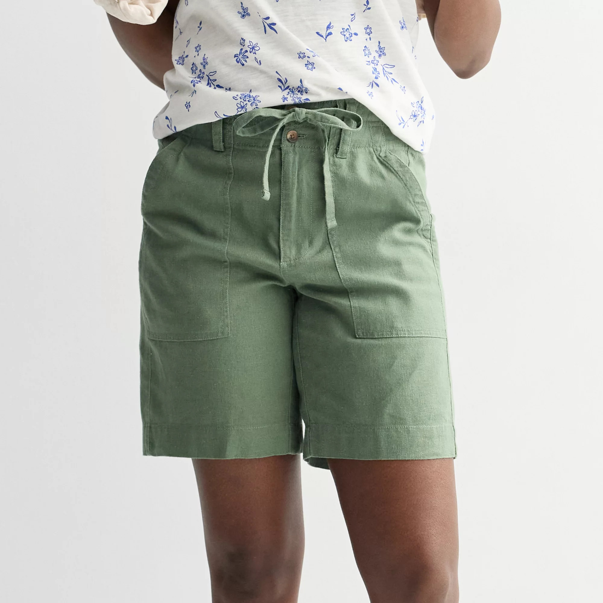 Women's Sonoma Goods For Life® High Rise Linen Bermuda Shorts | Kohl's