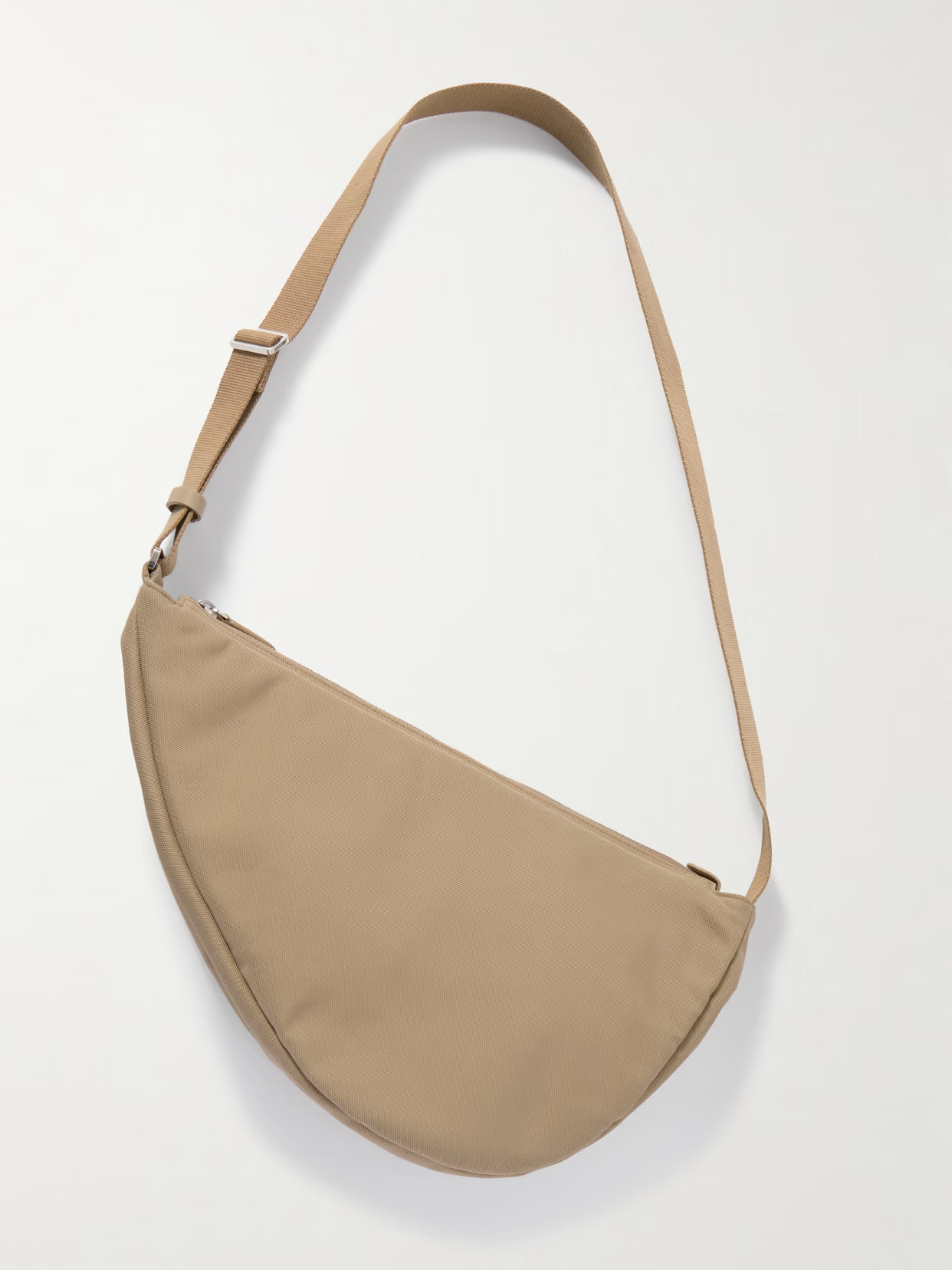 The Row - Slouchy Banana Two Leather-trimmed Canvas Shoulder Bag - Neutrals | NET-A-PORTER (US)