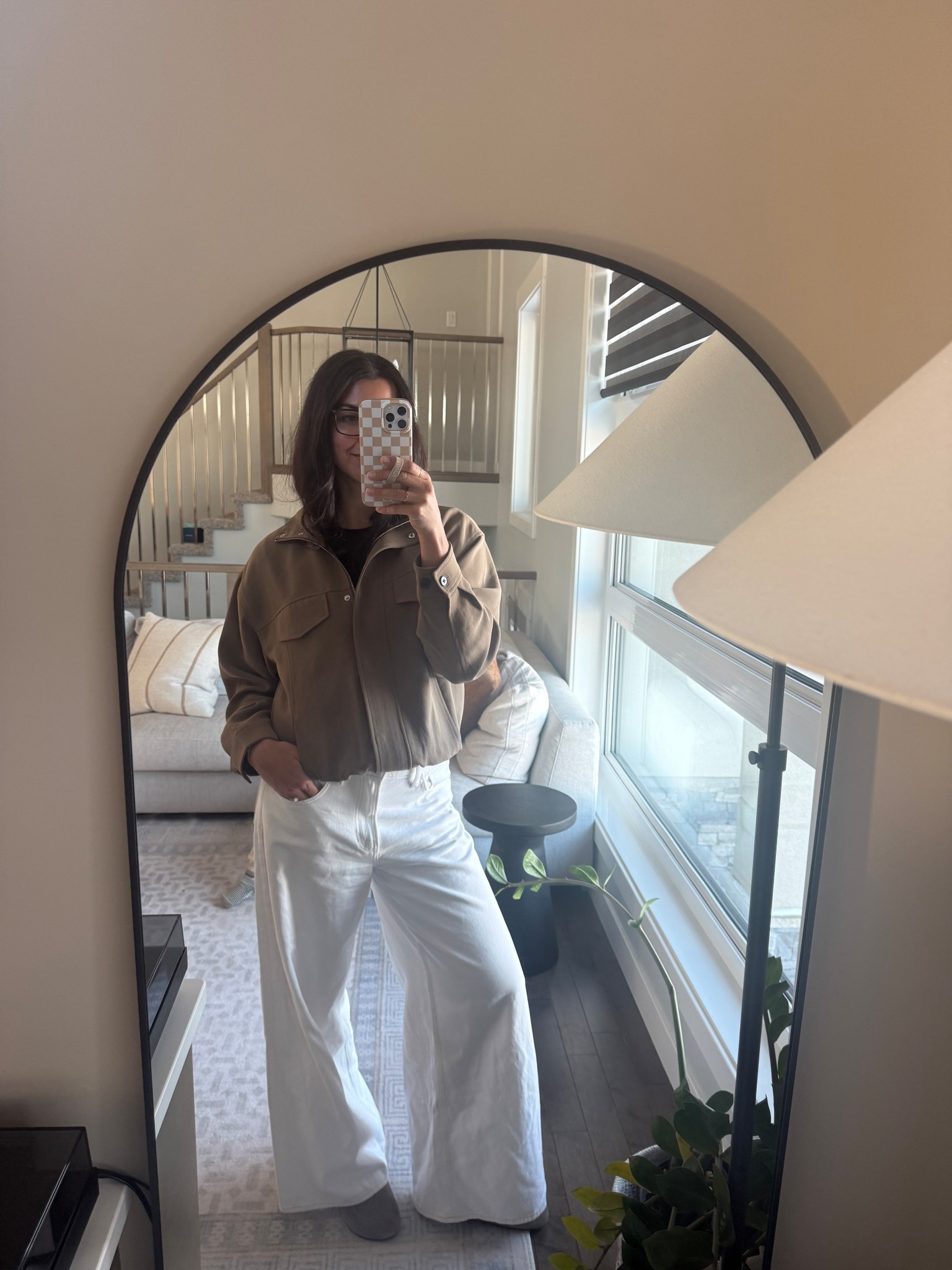 Sized in the jacket! White denim is tts! They’re SO soft 