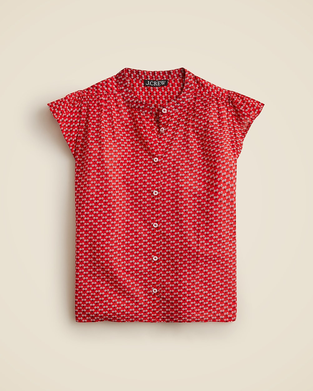 Flutter-sleeve button-up shirt in cotton voile | J. Crew US