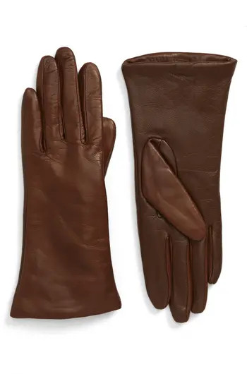 Cashmere Lined Leather Touchscreen Gloves | Nordstrom