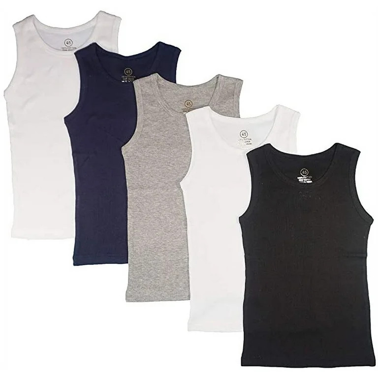Studio 3 Rib Knit 5 Pack Tank Tops (Little Boys & Big Boys) (4T-5T) - Walmart.com | Walmart (US)