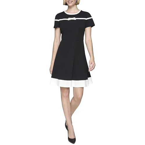 KARL LAGERFELD Paris Women's Dresses a line,Black Soft White,12 | Amazon (US)