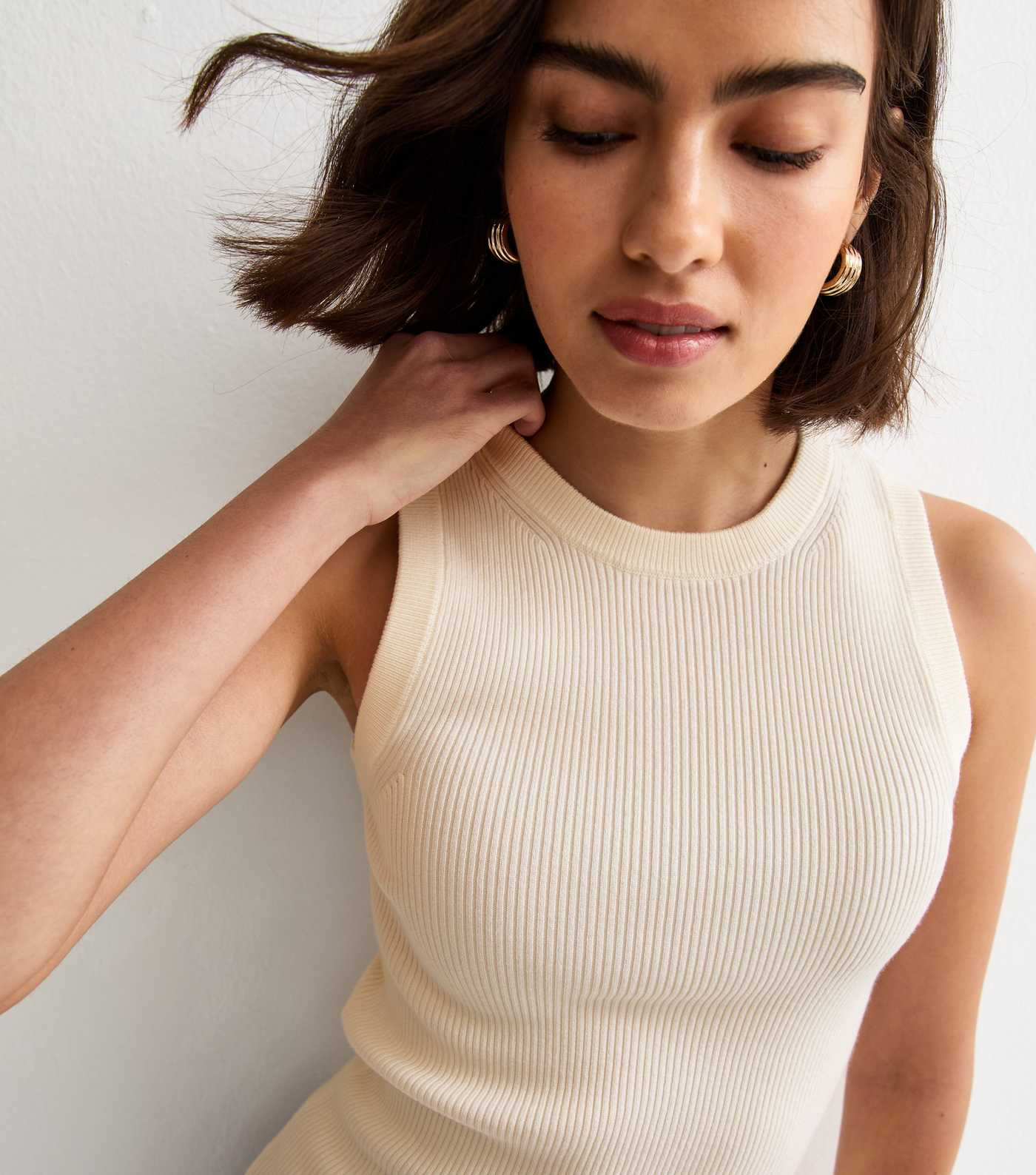 White Lightweight Rib Crew Neck Vest Top | New Look | New Look (UK)