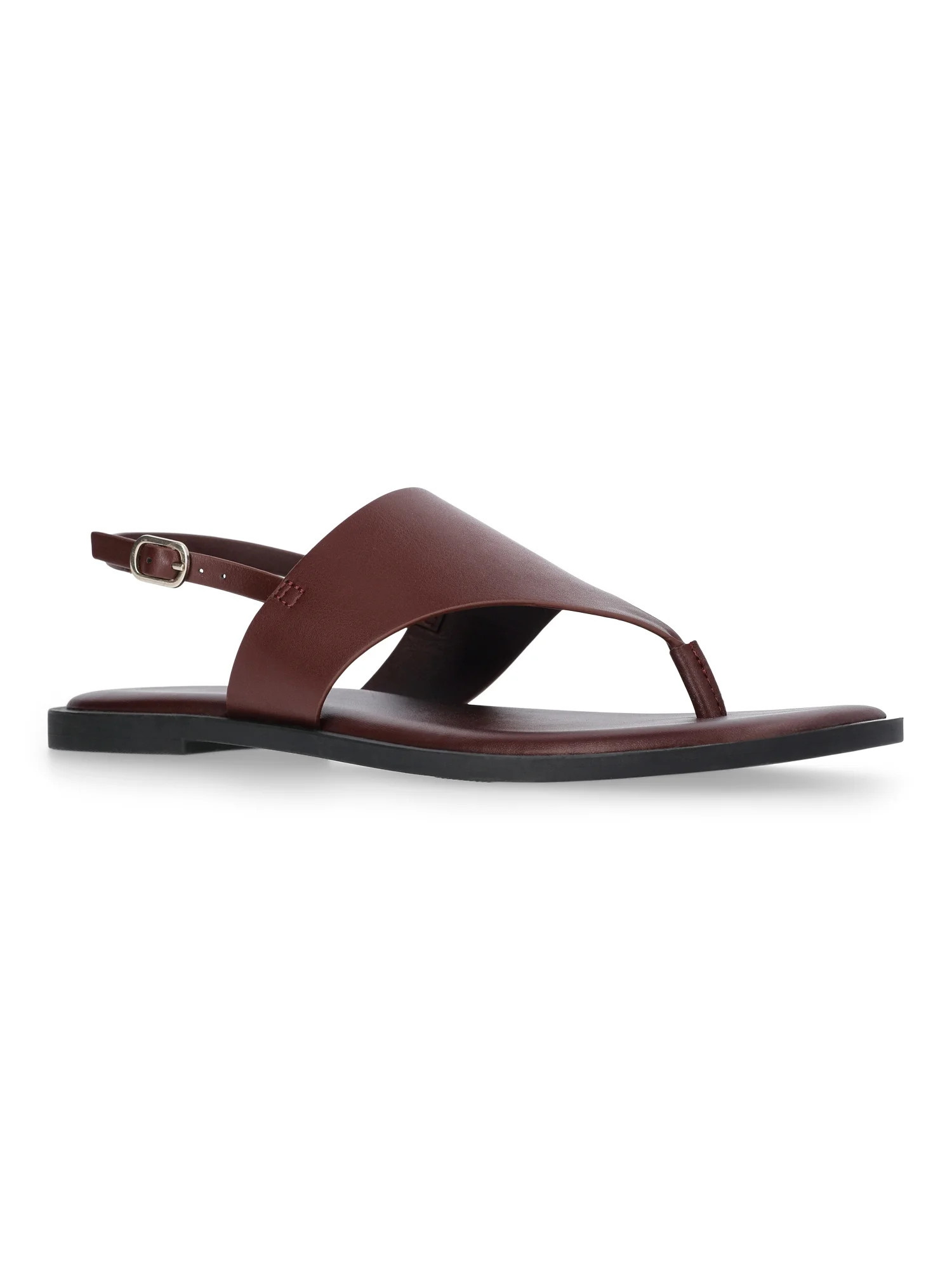 Time and Tru Women's Hooded Faux Leather Thong Sandals | Walmart (US)