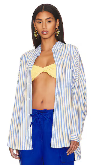 Mia Shirt in Marigold & Blue | Revolve Clothing (Global)
