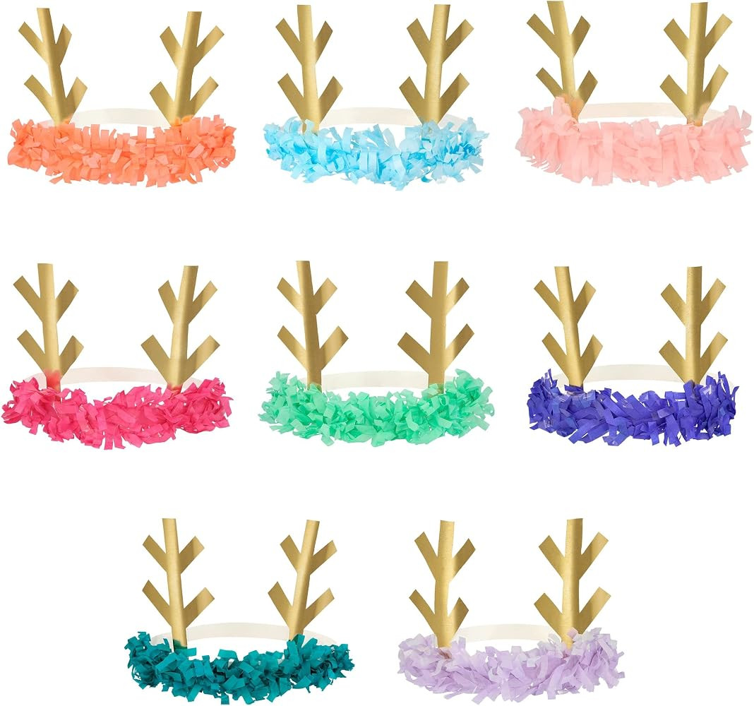 Meri Meri Reindeer Fringe Antler Headbands (Pack of 8) | Amazon (US)