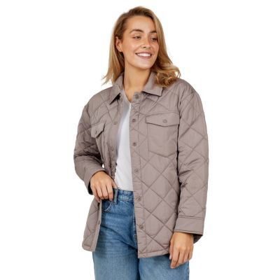 Free Country Women's Trailblazer Quilted Shacket - Black | Macy's