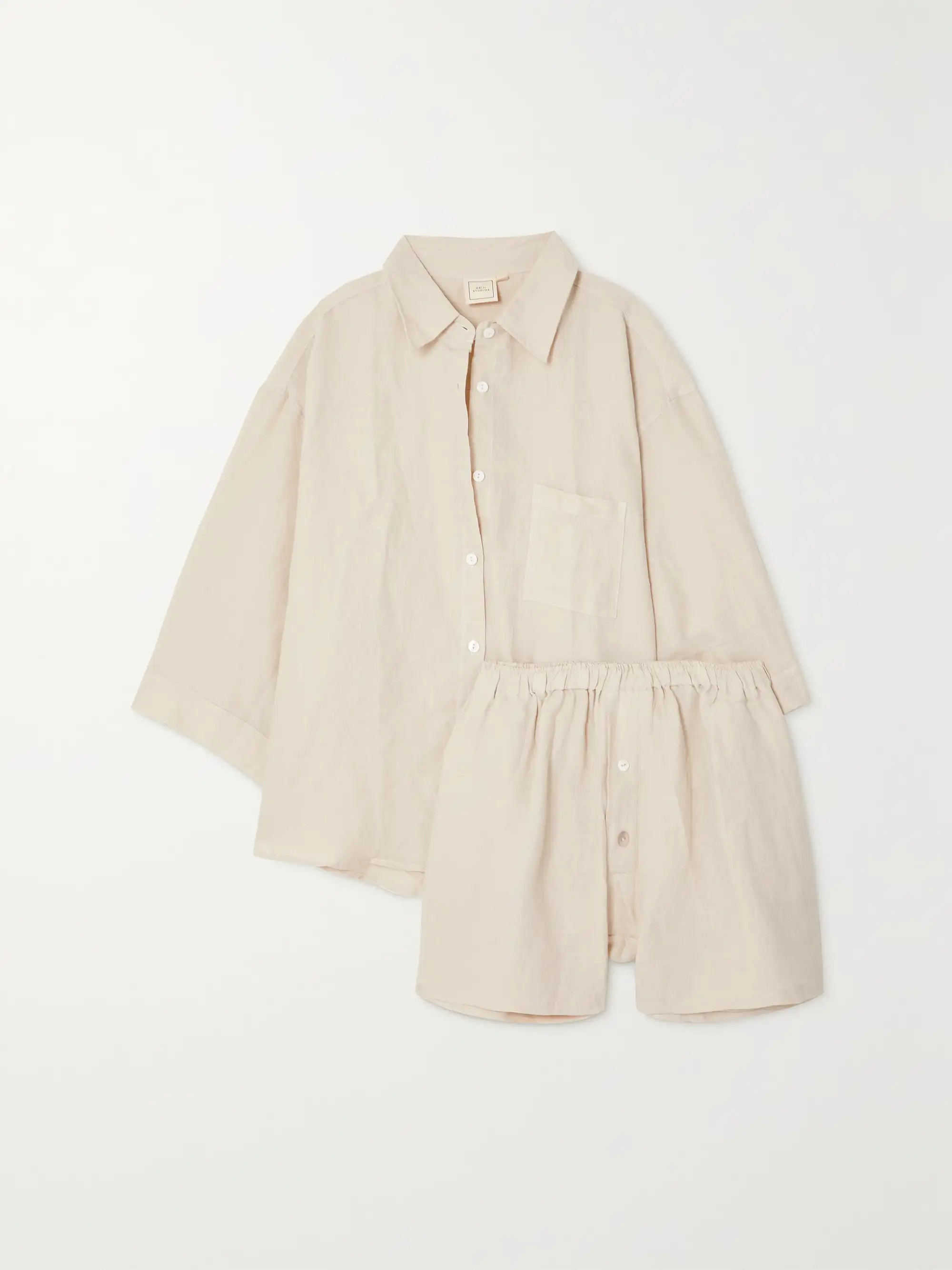 + NET SUSTAIN The 03 washed-linen shirt and shorts set | NET-A-PORTER (UK & EU)