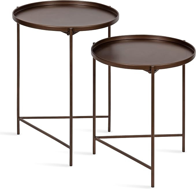 Kate and Laurel Ulani Modern Nesting Side Table; Set of 2; Bronze; Sophisticated Glam End Tables ... | Amazon (US)