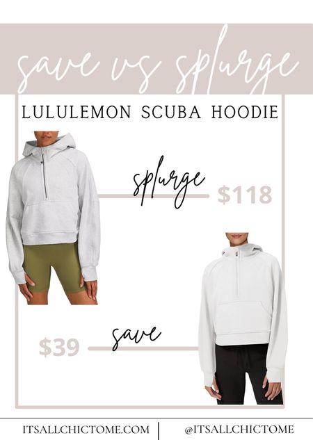 Get the look for less! Lululemon scuba hoodie dupe is 1/3 of the price. 