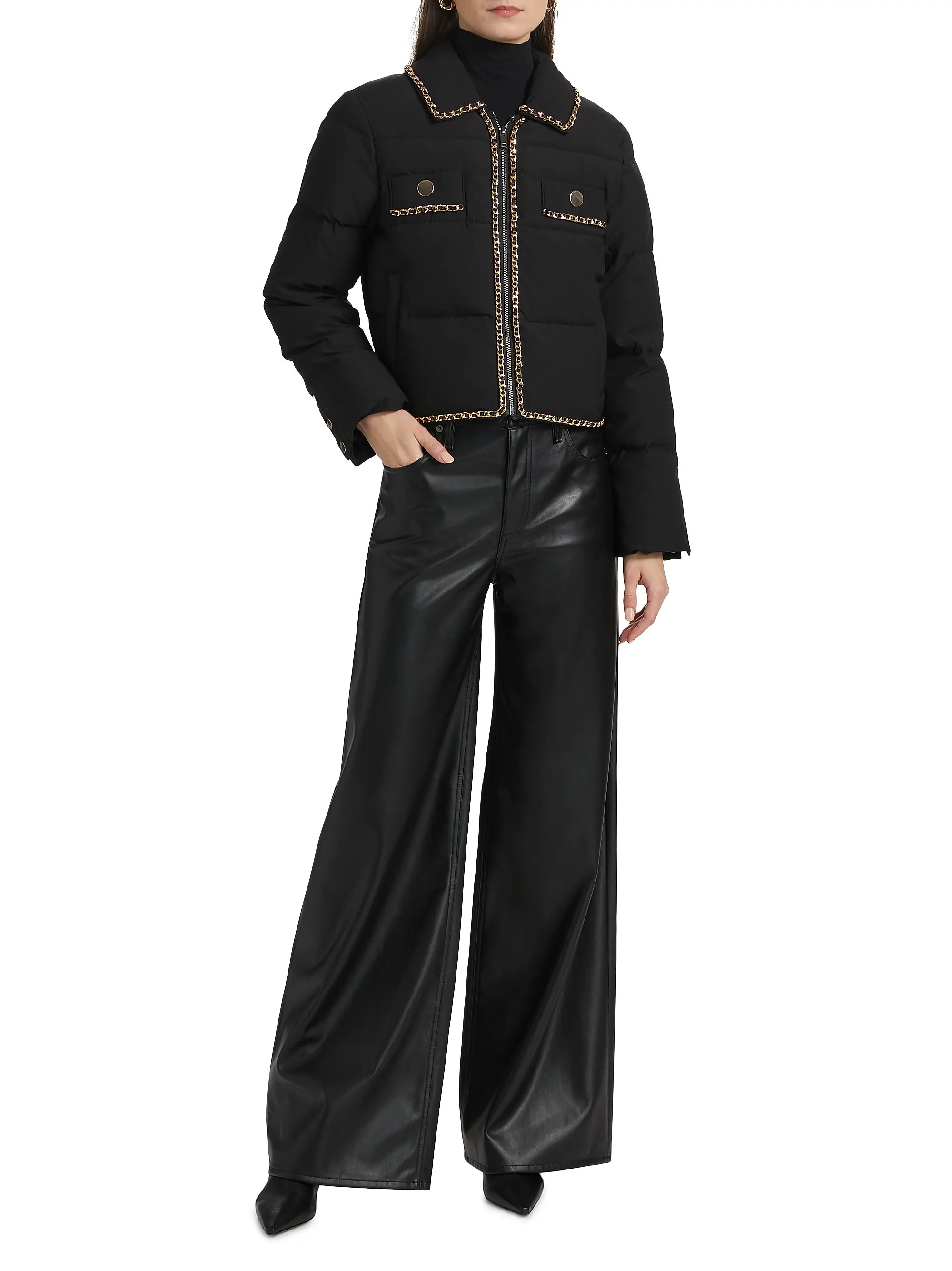 Aniston Chain-Trim Puffer Jacket | Saks Fifth Avenue