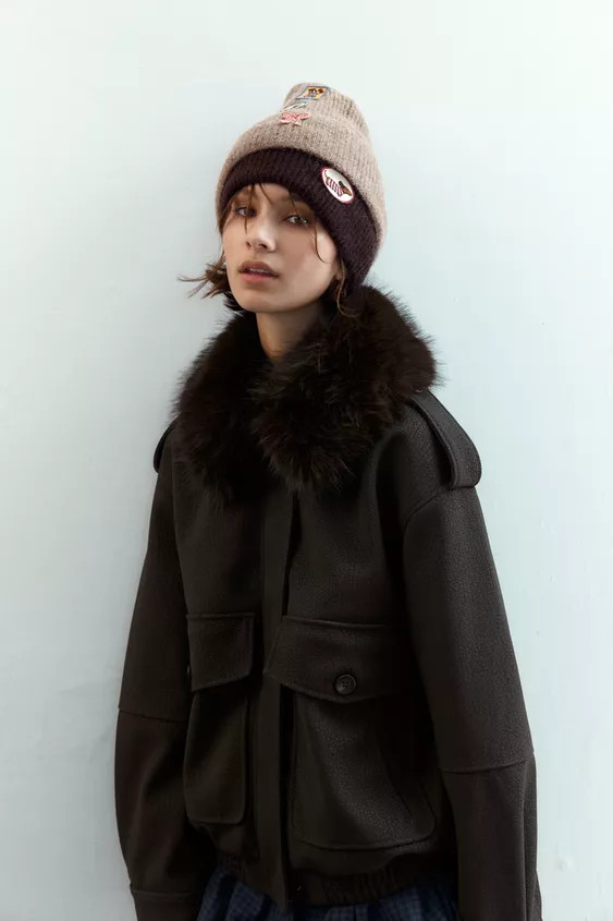 KNIT BEANIE WITH PATCHES | Zara AU