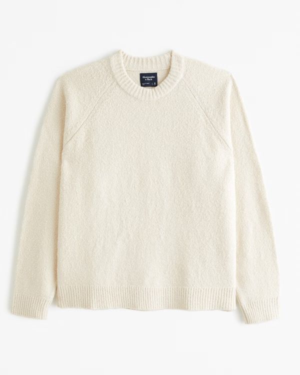 Oversized Boucle Crew Sweater | Abercrombie & Fitch (US)